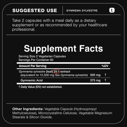 Toniiq Gymnema Sylvestre 25:1 Extract – 75% Gymnemic Acids | 500mg | 120 Vegan Capsules