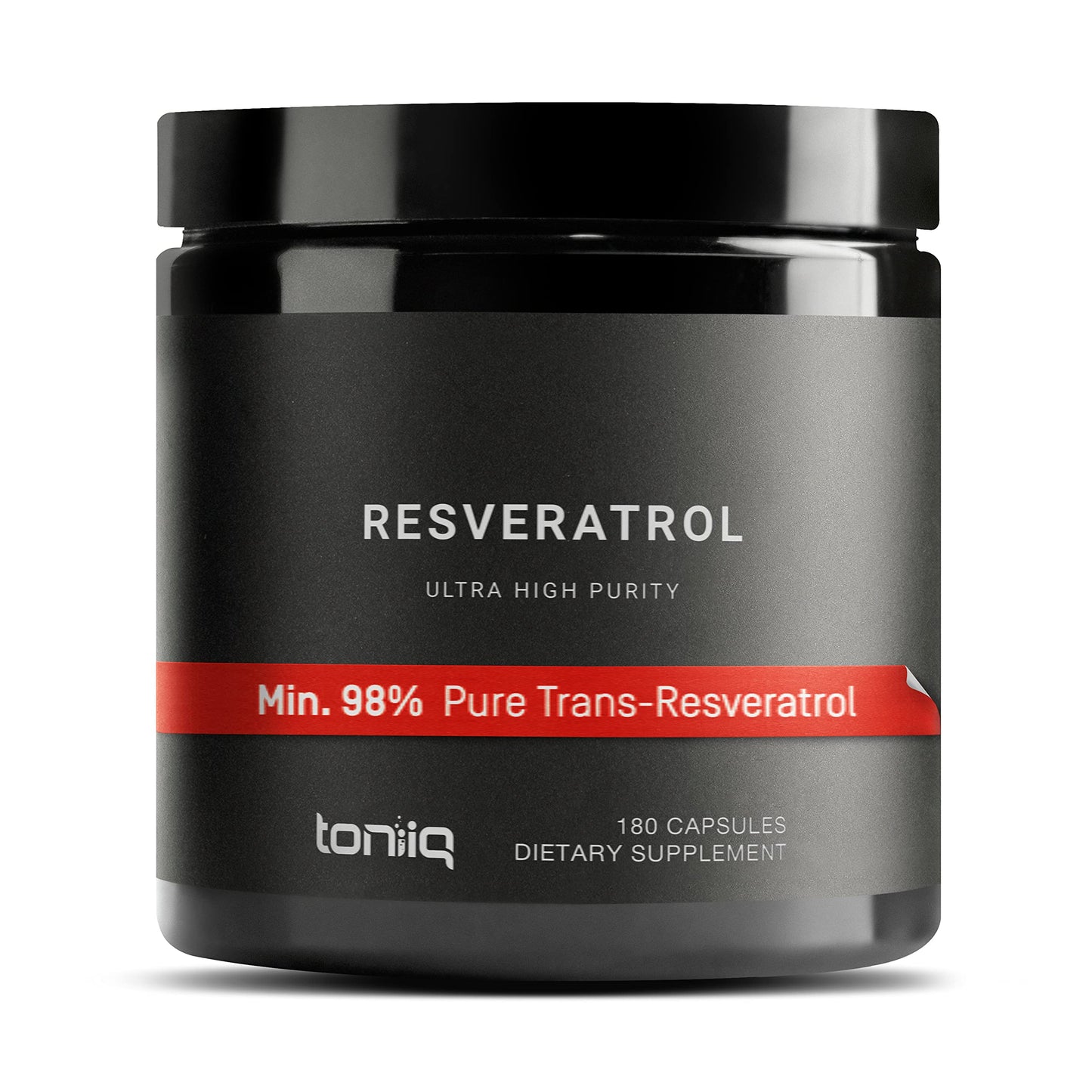 Toniiq Ultra High Purity Resveratrol Capsules - 98% Trans-Resveratrol | 180 Caps