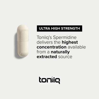 Toniiq Ultra Concentrated 500mg Spermidine – Non-Synthetic, Rice Germ Extract, 5 mg Serving