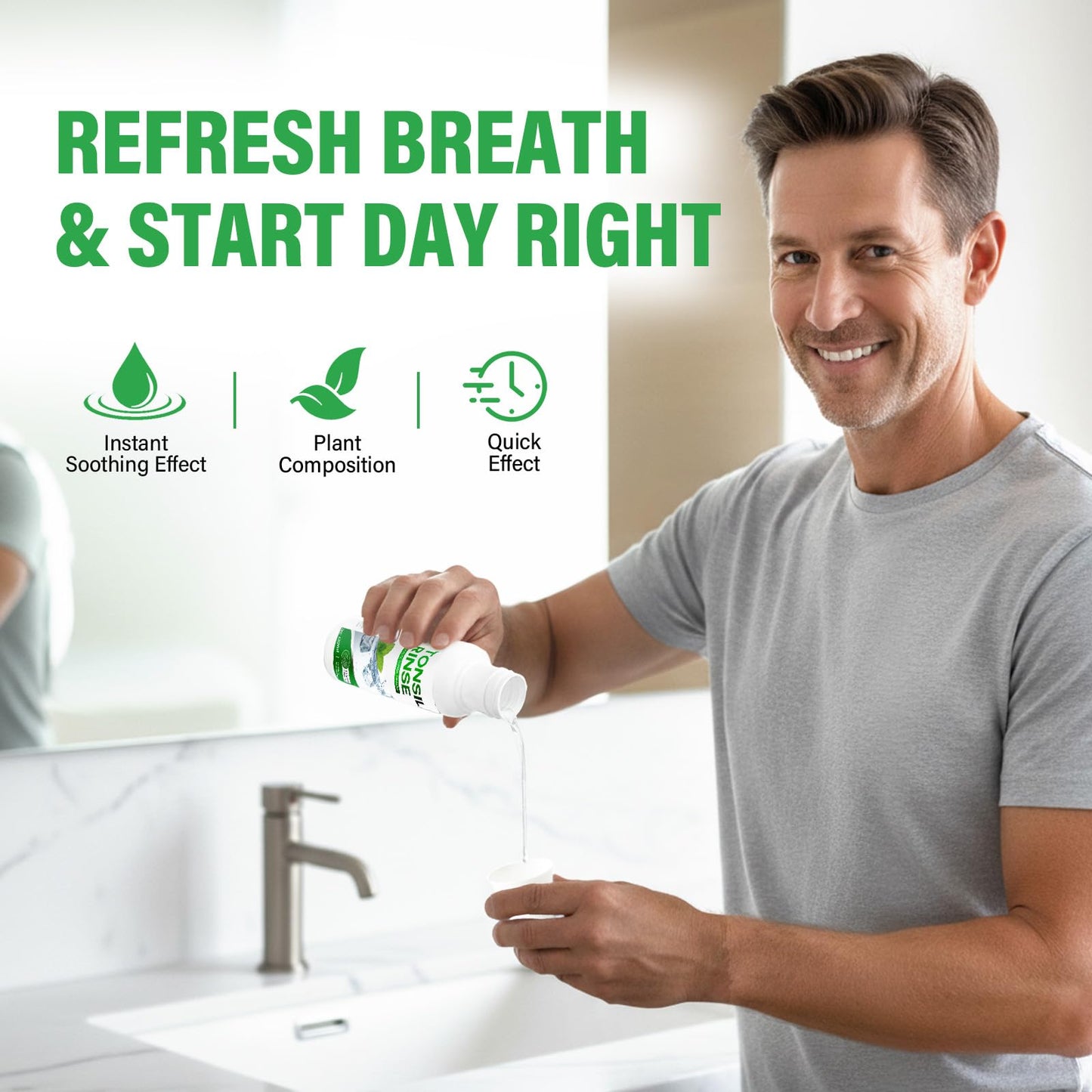 Tonsil Stone Remover, Natural Oral Rinse Liquid wihout Alcohol, Tonsil Stone Mouthwash to Help Soothe Tonsils, Fight Bad Breath