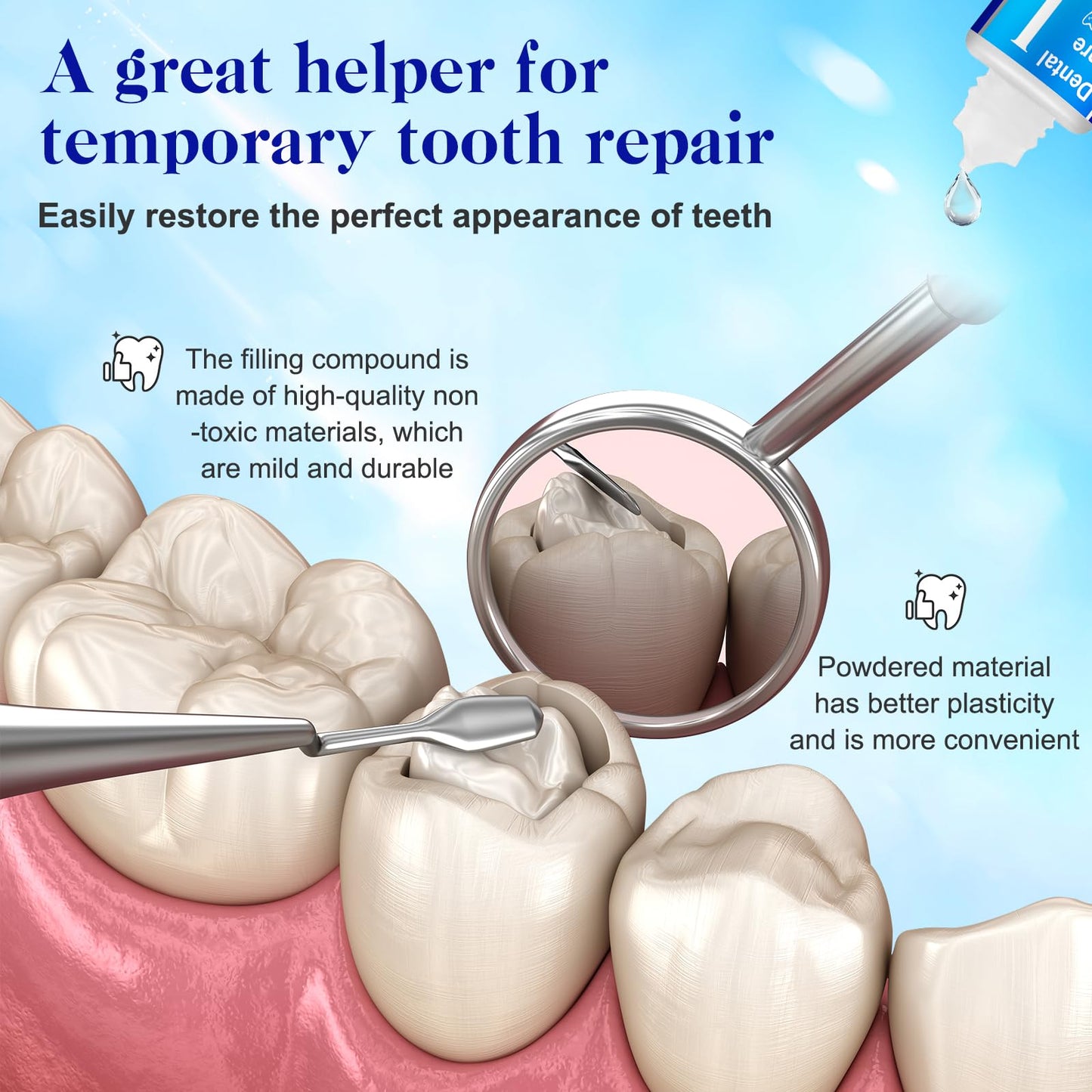 Tooth Repair Kit – Zinc Oxide Eugenol Cement for Temporary Teeth Restoration