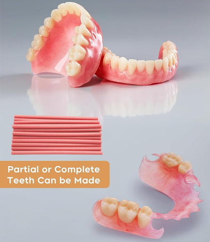 Tooth Repair Kit Gum Material for Temporary Dentures (Dark Pink) – DIY Denture Kit