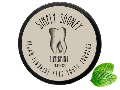 Zero Waste Tooth Powder – Organic Vegan Fluoride Free, Peppermint Flavor, 6 Month Supply