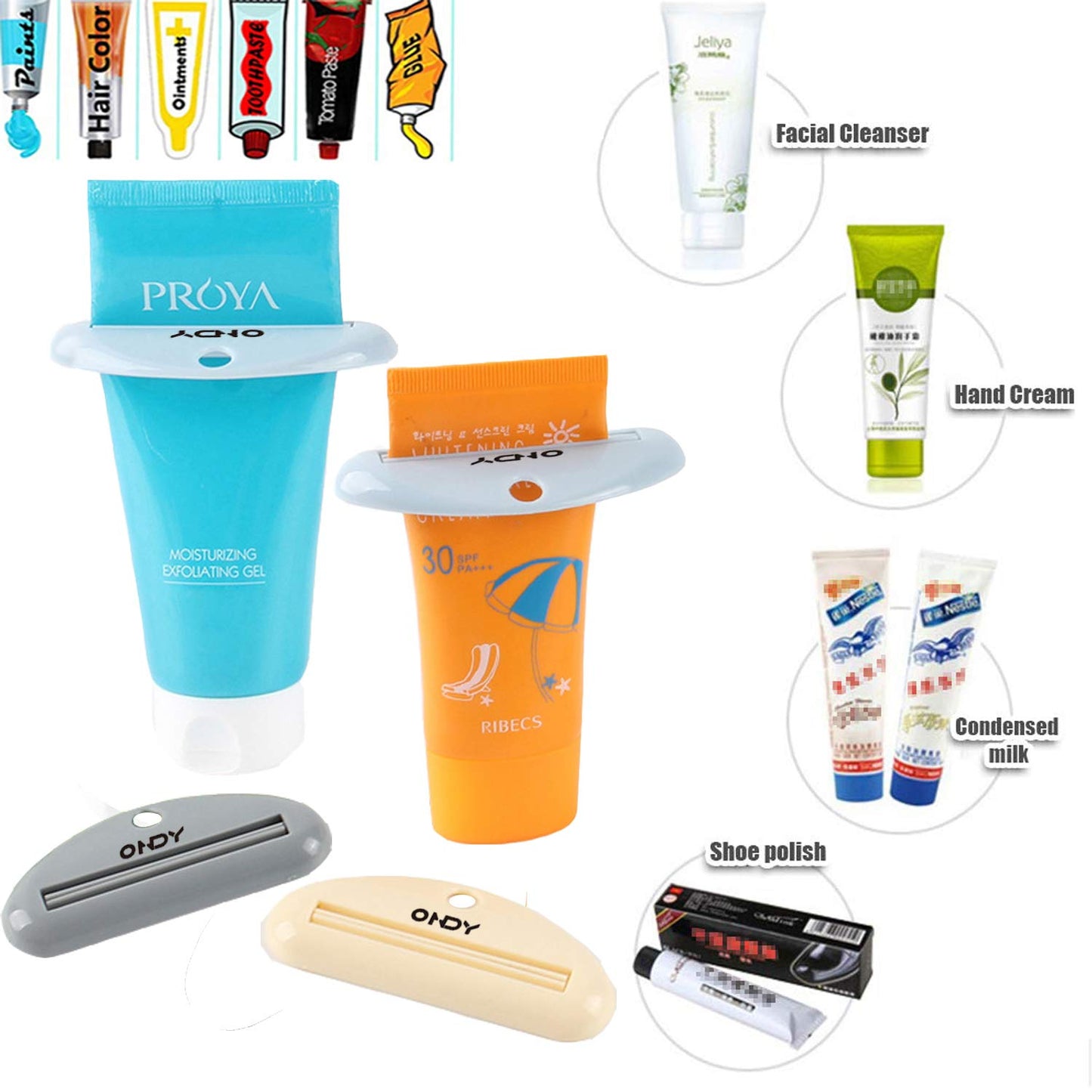 4 Pack Tube Squeezers – Toothpaste, Cosmetics, Hand Cream & More
