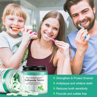 Nano Hydroxyapatite Toothpaste Tablets 150pcs – Fluoride Free, Whitening