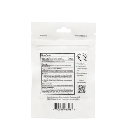 New Formula Unpaste Toothpaste Tablets – Fluoride Mint, Xylitol Free, Vegan, Plastic Free (125ct, 2 Month Supply)