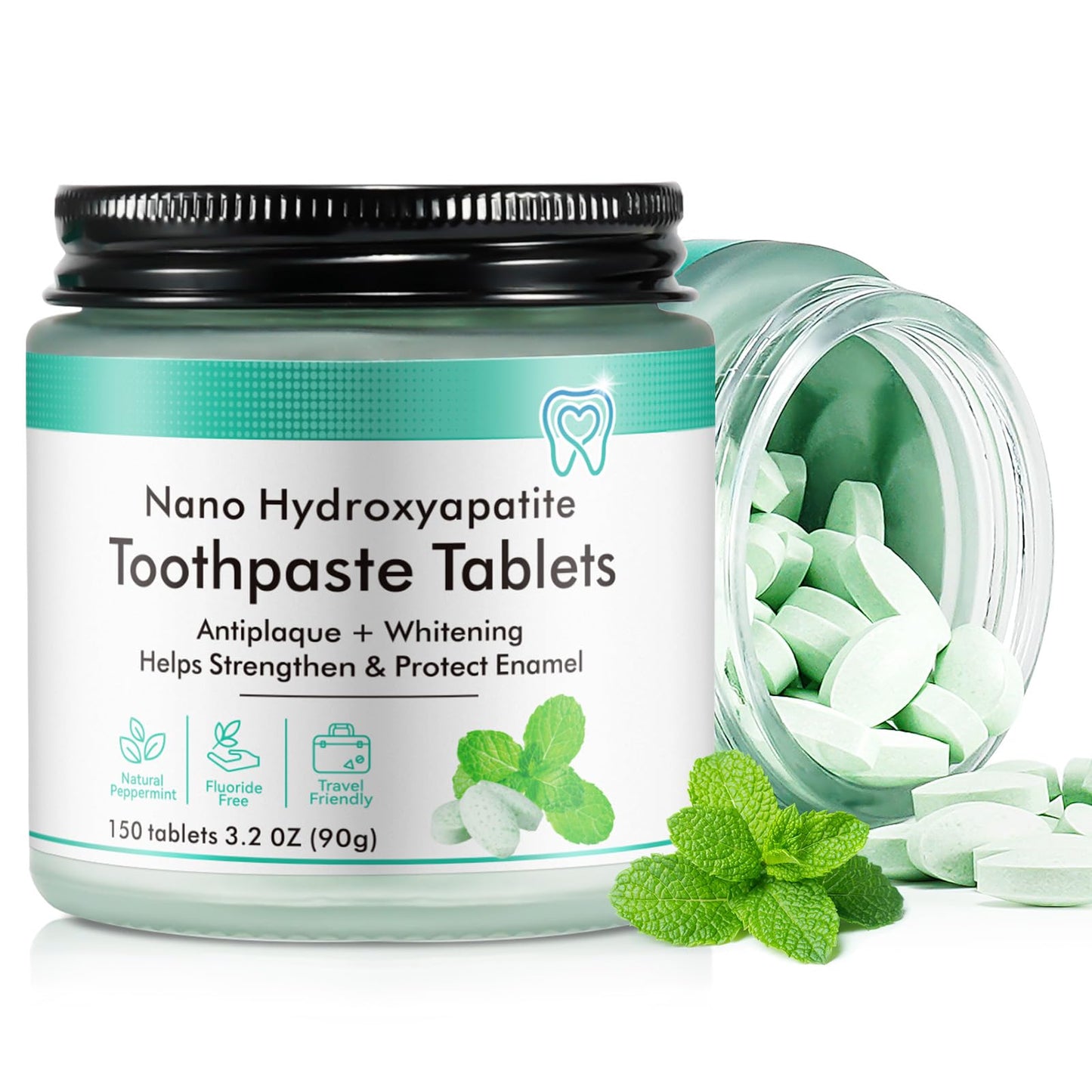 Toothpaste Tablets for Enamel Repair & Whitening – Nano-Hydroxyapatite 5% (90g) Fluoride-Free