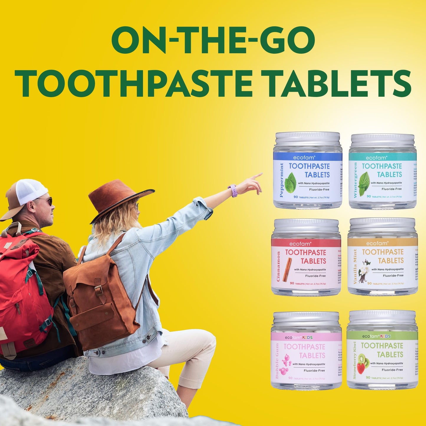 Toothpaste Tablets – Peppermint | Nano Hydroxyapatite Chewable | Fluoride Free | 350 Tabs