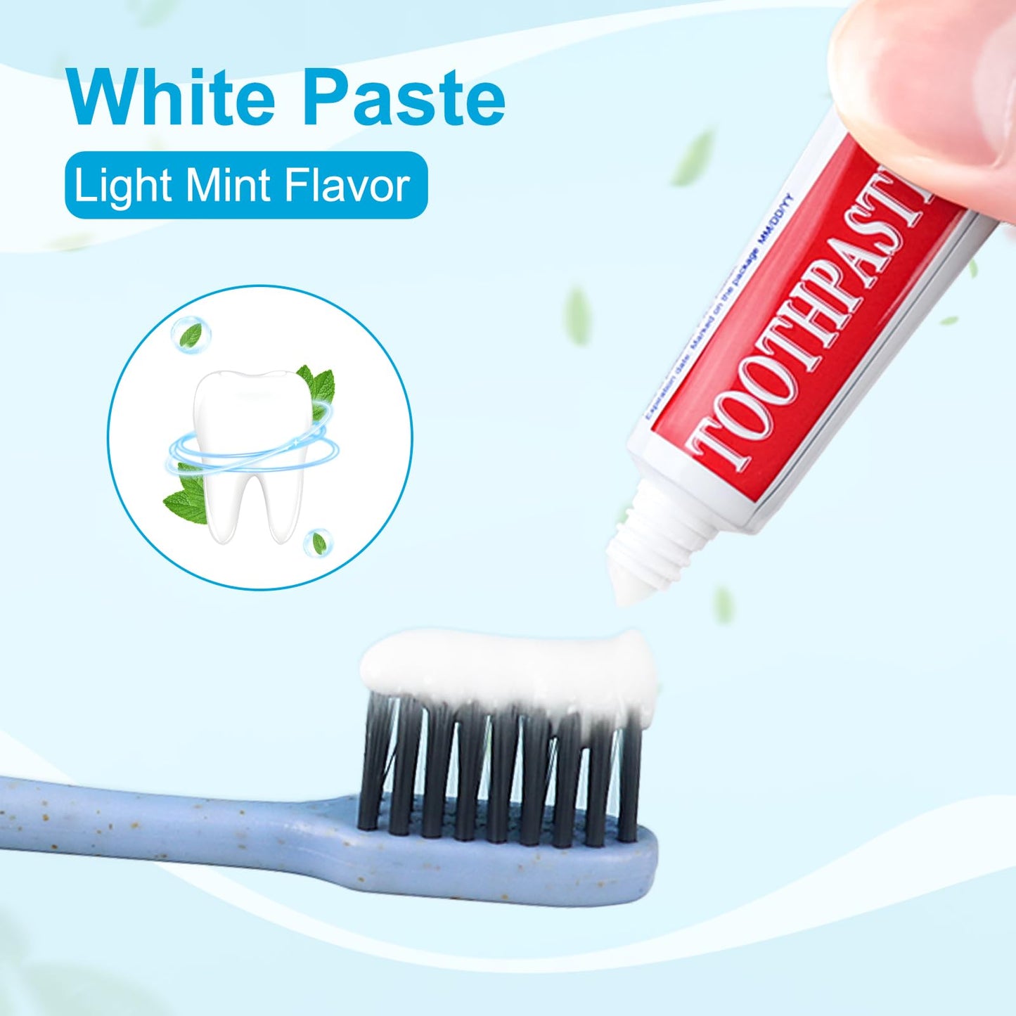 60 Tubes Travel Size Toothpaste Bulk Pack – Mint, 0.17 oz, Disposable