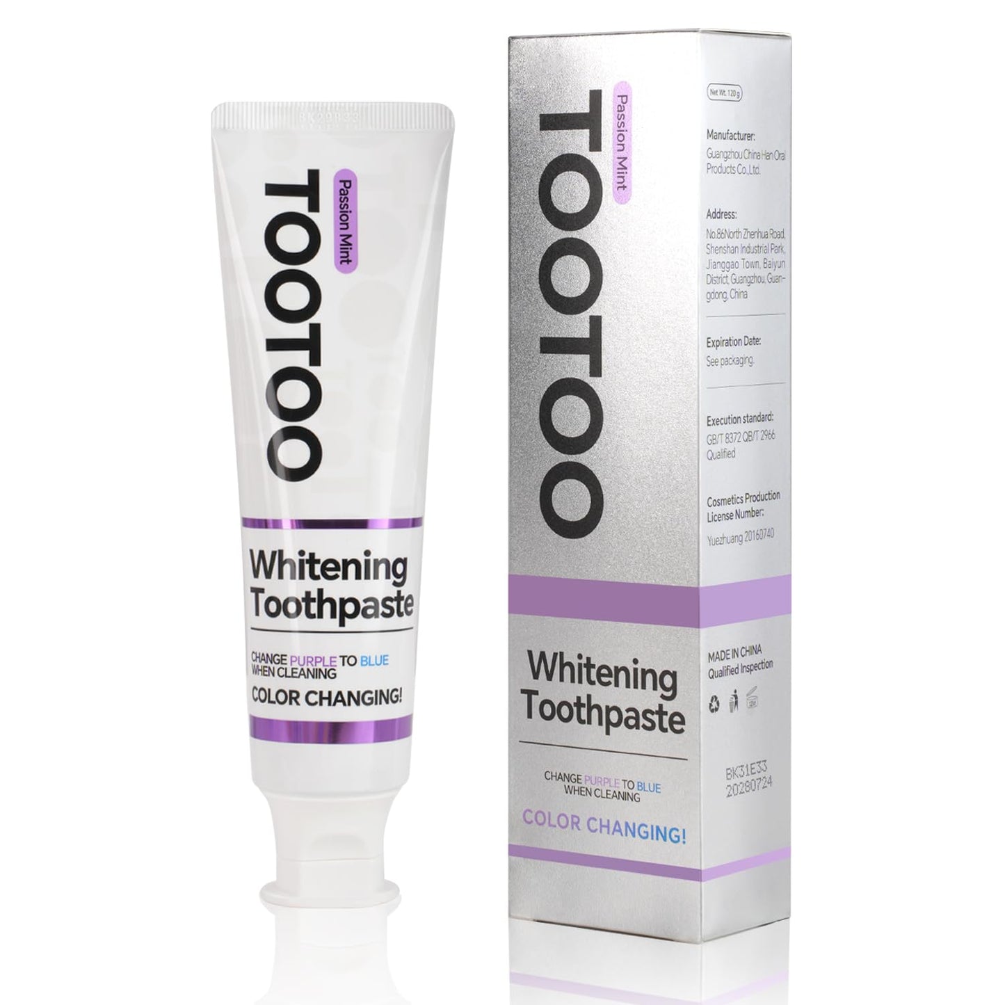 TooToo Niacinamide Whitening Toothpaste – Fluoride Free, Stain Removal, Fresh Breath (4.2oz)