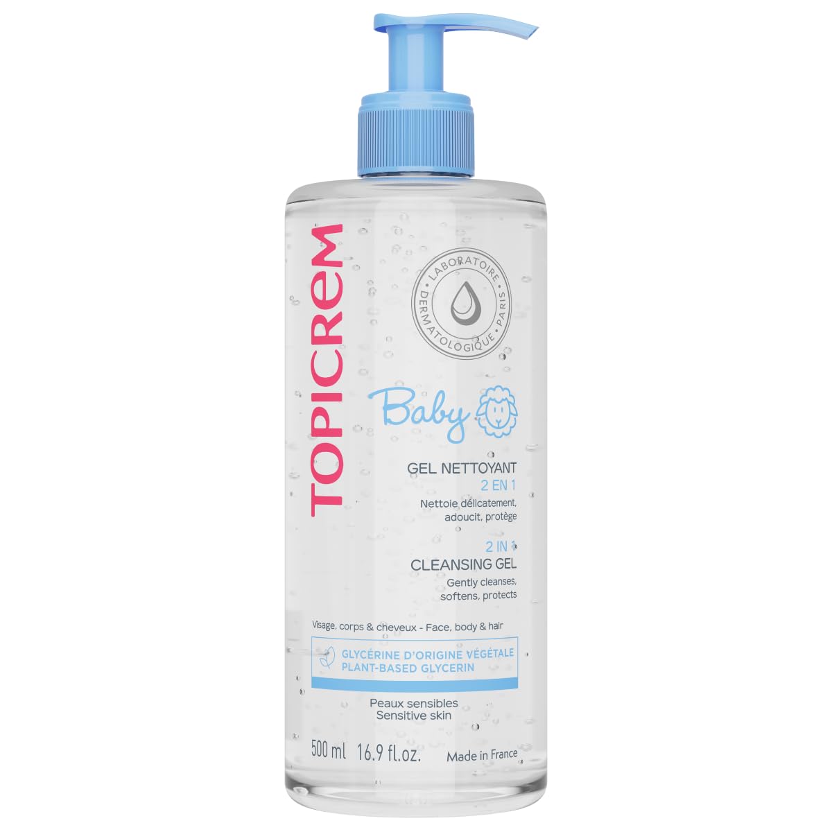 Topicrem Organic Baby Care 2 in 1 Cleansing Gel 500ml | Gentle Baby Cleanser