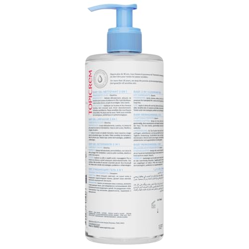 Topicrem Organic Baby Care 2 in 1 Cleansing Gel 500ml | Gentle Baby Cleanser