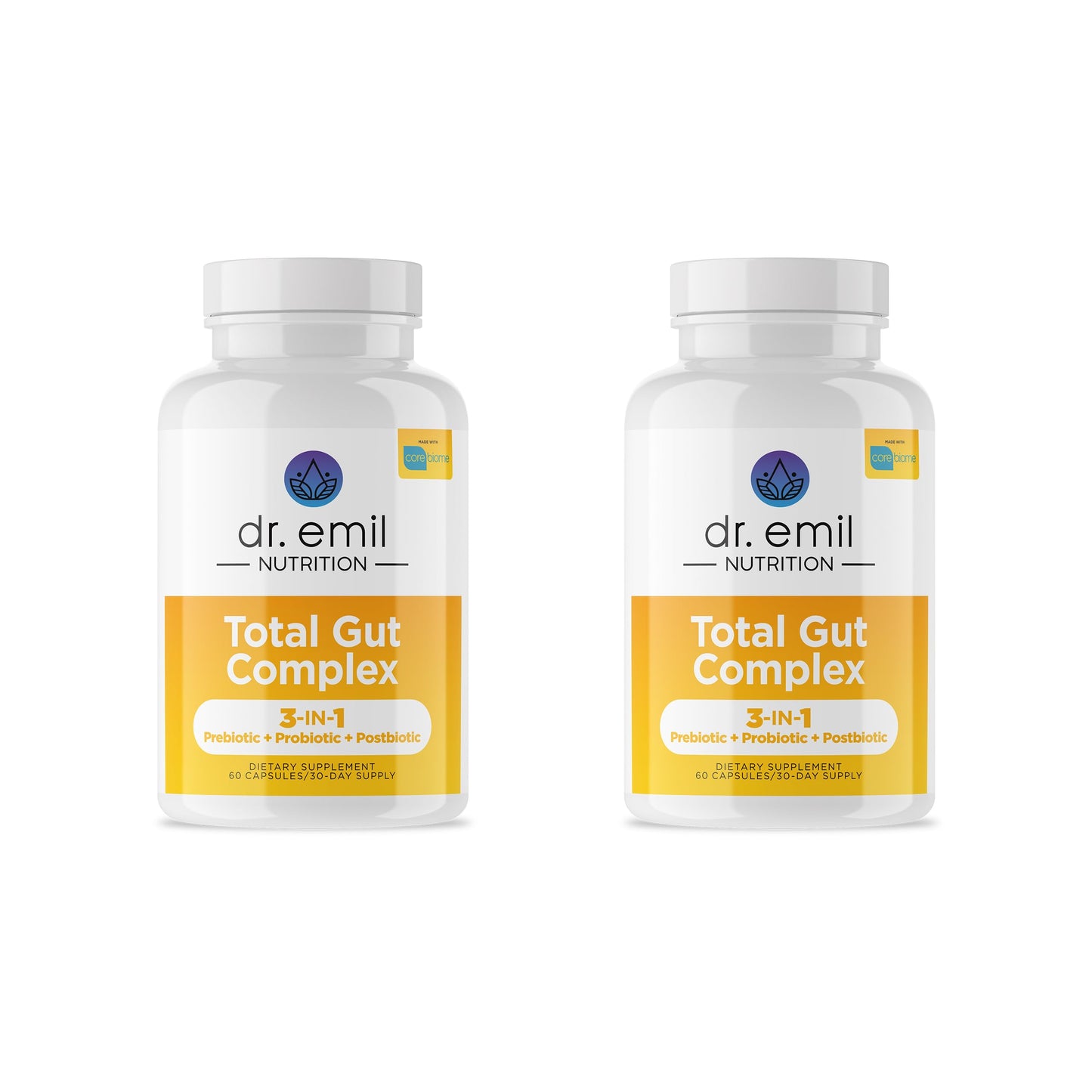 DR. EMIL NUTRITION Total Gut Health Complex – Prebiotic, Probiotic & Postbiotic Digestive Health Supplement | 120 Capsules