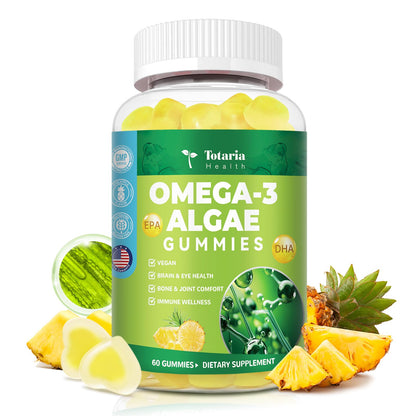 10-in-1 Vegan Omega-3 Gummies – DHA 600mg, EPA 400mg, 60 Count