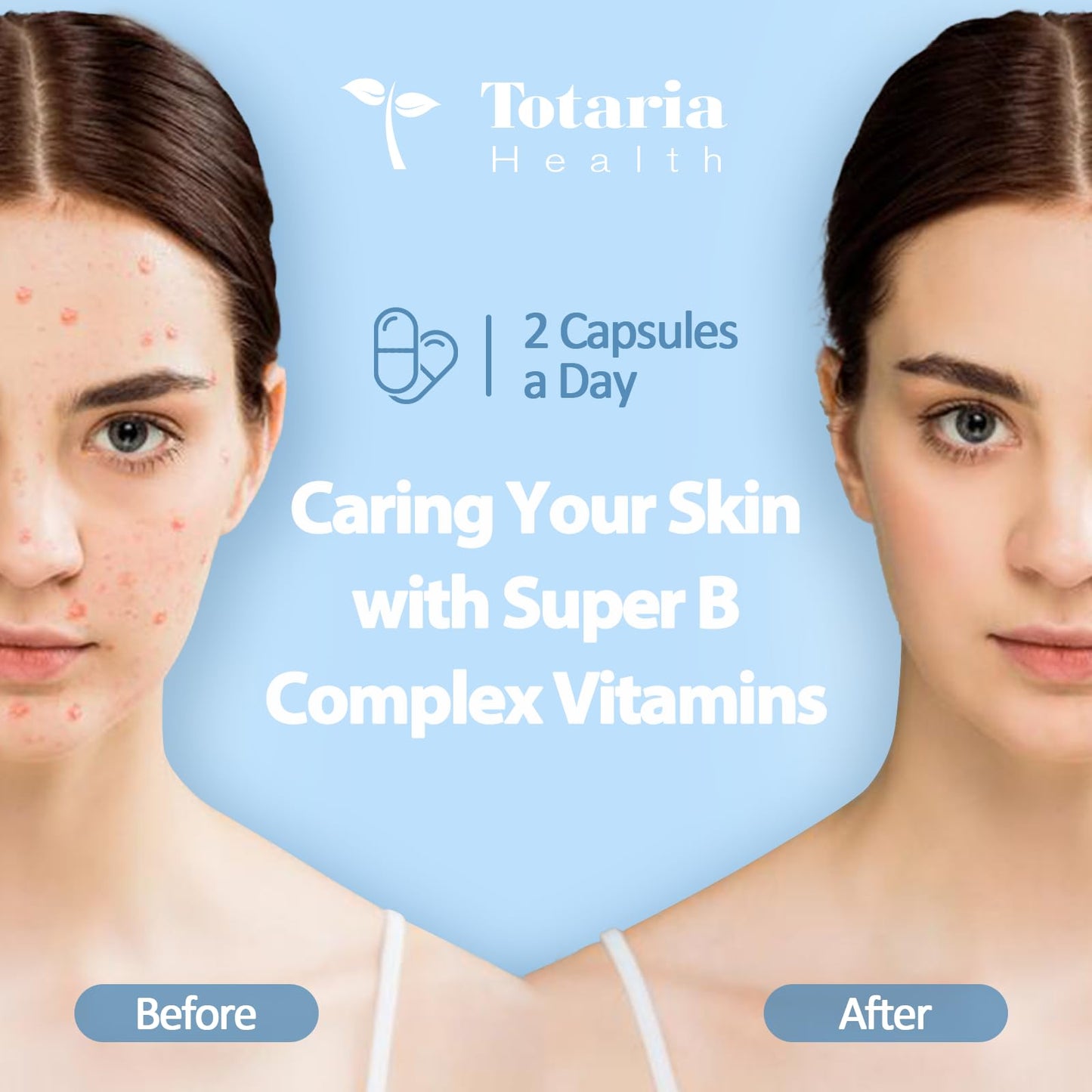 Totaria 13-in-1 Vitamin B Complex Plus – 2 Bottles (240 Caps) | Energy, Nerve & Immune Support