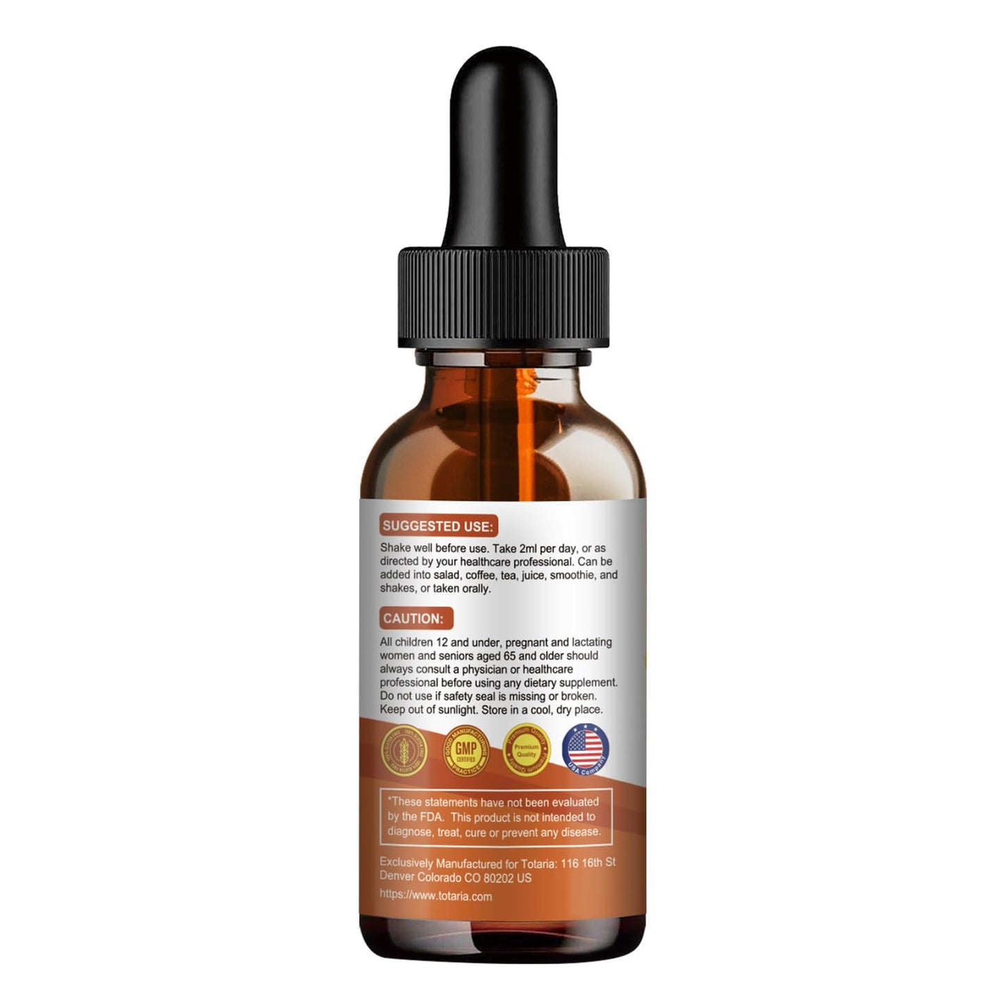 Totaria Berberine Supplement - Berberine HCL Digestion Support, GLP-1 Secretion & AMPK Activation - 2 Fl Oz