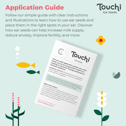 Touchi by MilkCare - Auricular Therapy Ear Seeds for Lactation Support, 120 Stickers, Presses Accupuncture Points On Your Ear to Increase Milk Supply