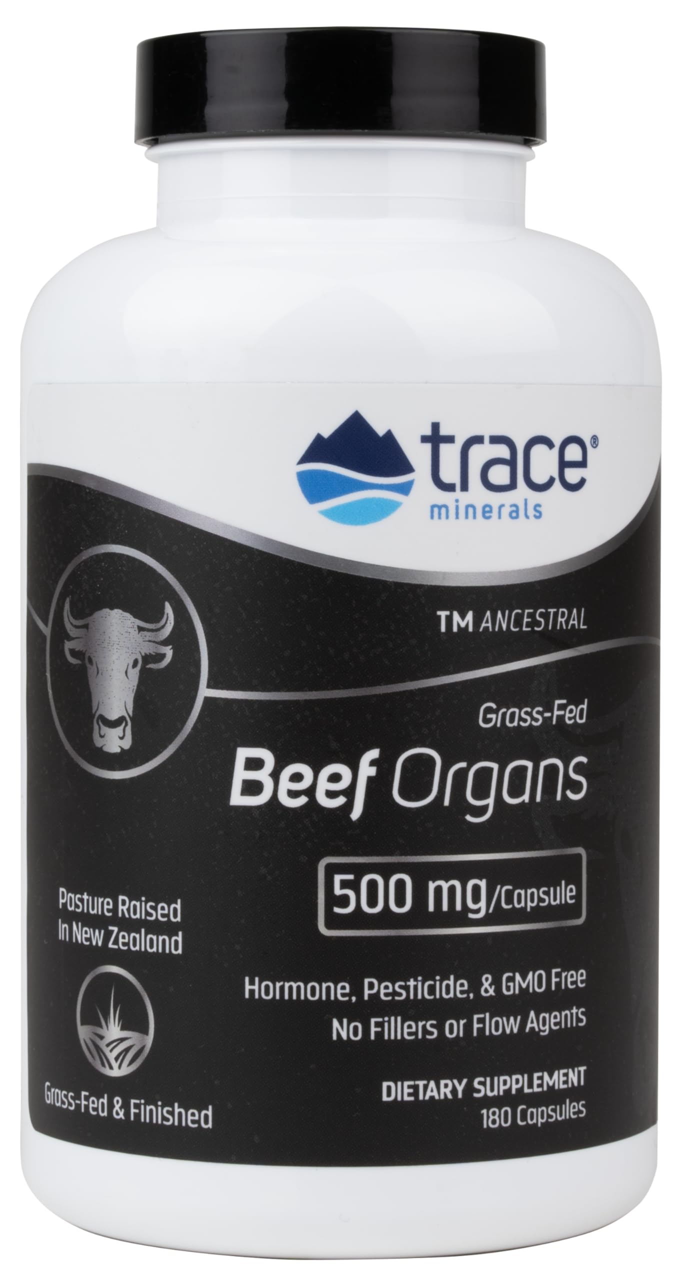 Trace Minerals Beef Organs — Daily Beef Organ Supplement for Immune Support, Heart Health, Energy & Hair | Keto & Paleo Friendly | 180 Count