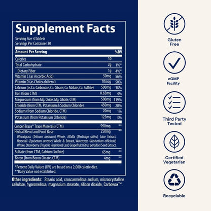Trace Minerals Complete Calcium & Magnesium 1:1 – 120 Tablets for Bone Health