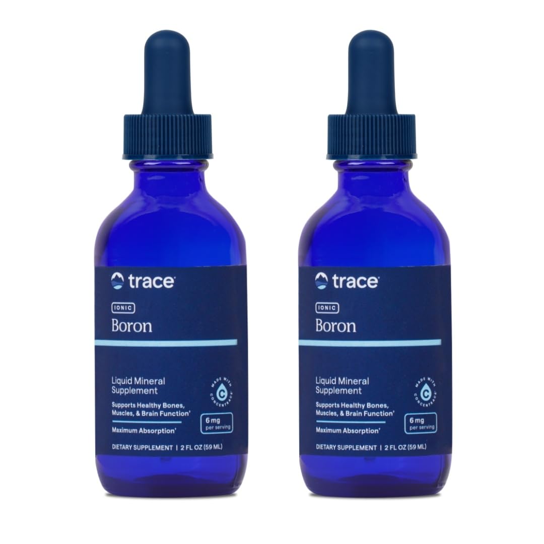 Trace Minerals Ionic Boron — Liquid Boron for Bone & Muscle Support (2 oz, 2 Pack)