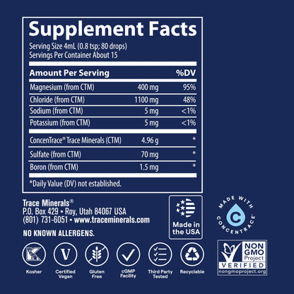 Trace Minerals Ionic Magnesium – Liquid Magnesium for Energy & Nerve Support – 2 fl oz