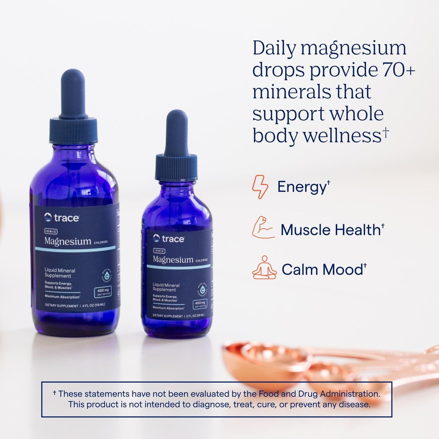 Trace Minerals Ionic Magnesium – Liquid Magnesium for Energy, Nerve & Muscle Support | Full-Spectrum Minerals | 4 fl oz (2 Pack)