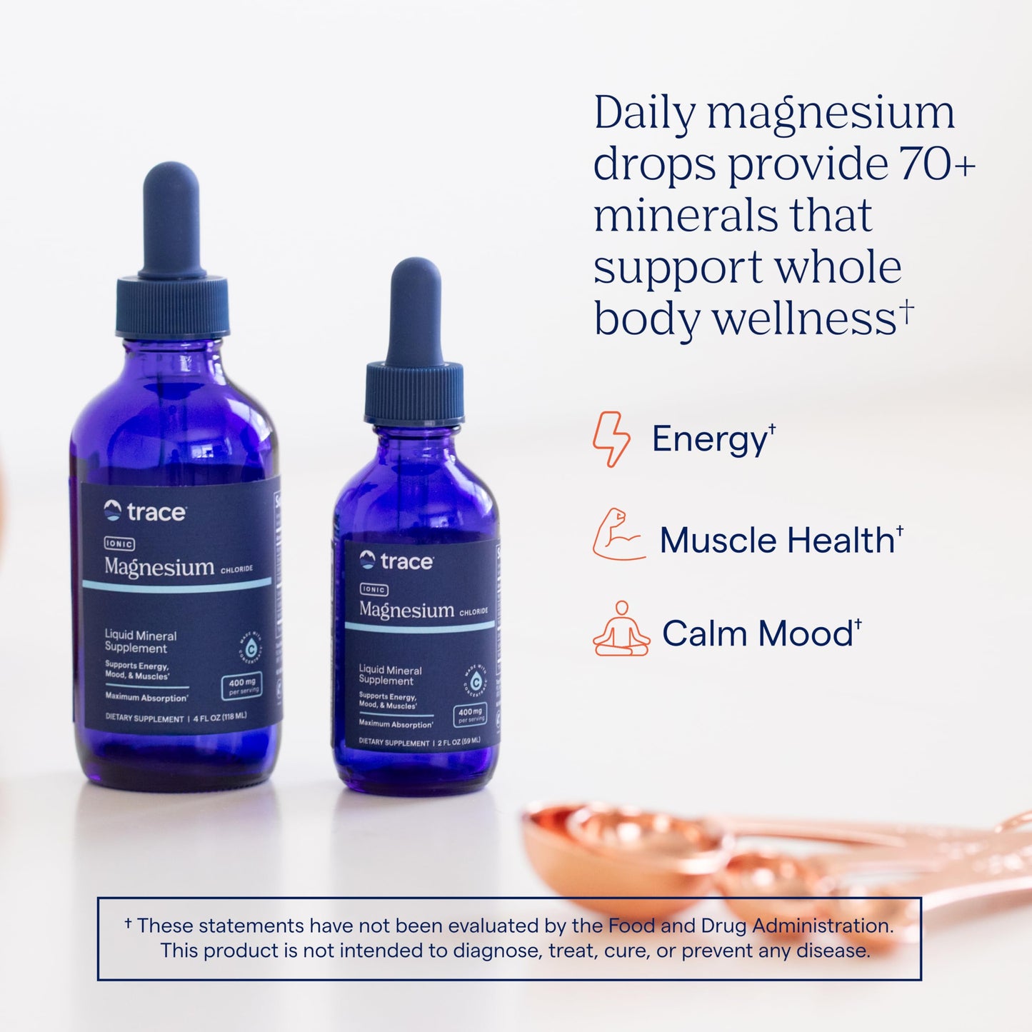 Trace Minerals Ionic Magnesium – Liquid Magnesium for Energy, Nerve & Muscle Support | Full-Spectrum Minerals | 4 fl oz (2 Pack)