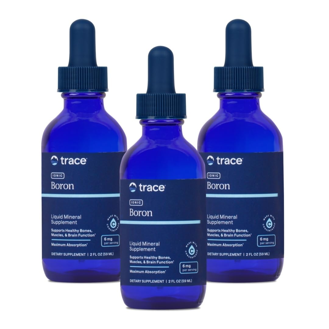 Trace Minerals Ionic Boron – Liquid Boron Supplement for Daily Health Support | Vegan & Gluten-Free | 2 fl oz (144 Servings, 3 Pack)
