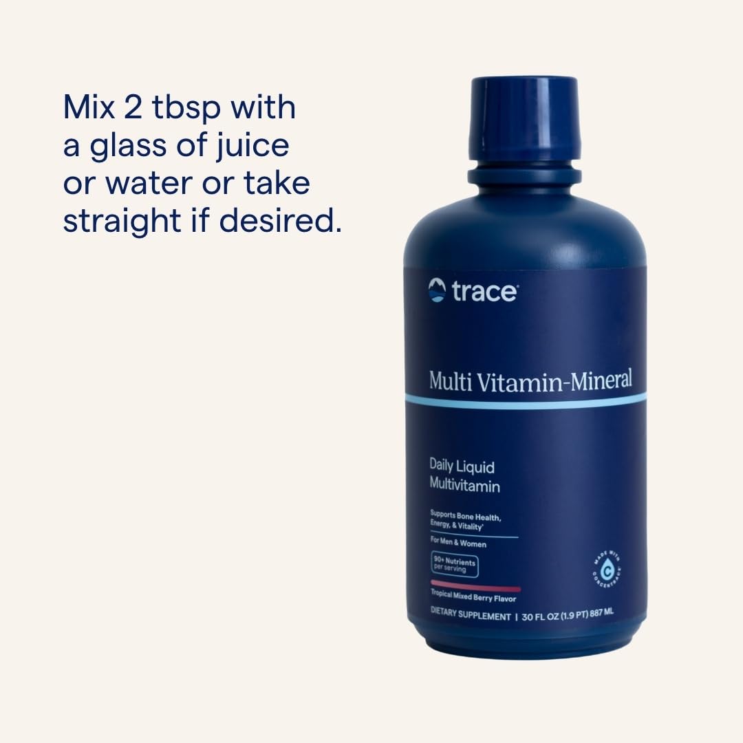 Trace Minerals Liquid Multi Vitamin-Mineral – Berry, Gluten-Free, 30 Servings