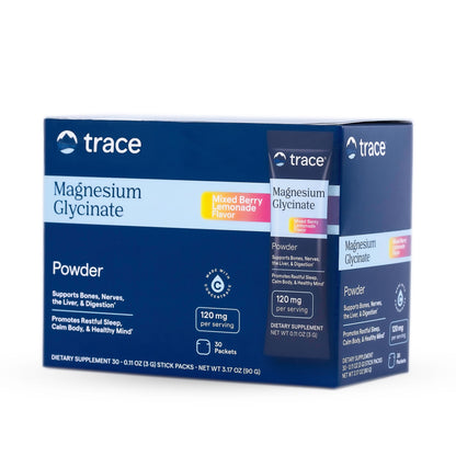 Trace Minerals Magnesium Glycinate – Bedtime Sleep Support, Mixed Berry Lemonade, 30 Servings