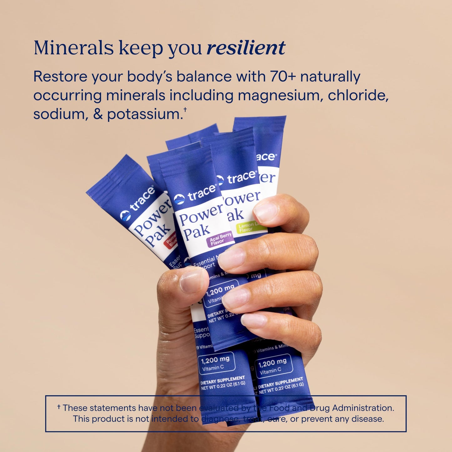 Trace Minerals Power Pak Electrolyte Multivitamin Packets – Acai Berry, 60 Packets