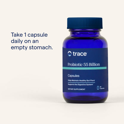 Trace Minerals Probiotic 55 Billion – High-Potency, Delayed-Release, Gluten-Free (30 Servings)