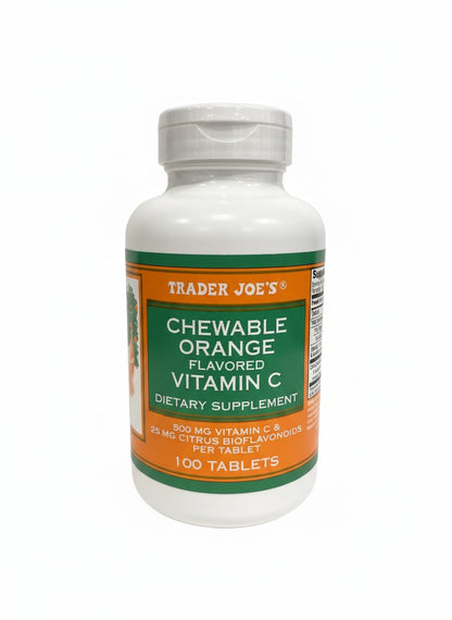 Trader Joe's Chewable Orange Flavored Vitamin C – 100 Tablets