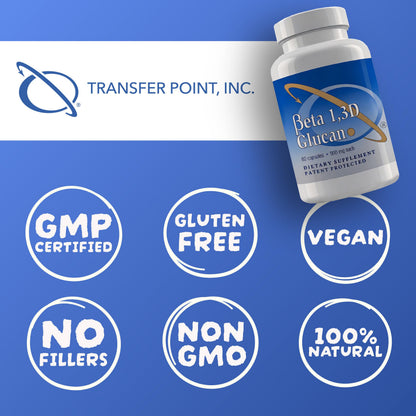 Transfer Point Immune Support Supplement — Highly Purified Beta Glucan 500 mg Capsule (Non-GMO, Vegan)
