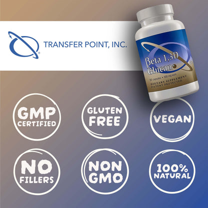 Transfer Point Immune Support Supplement – Highly Purified Beta Glucan 500 mg Capsule (Pack of 1)