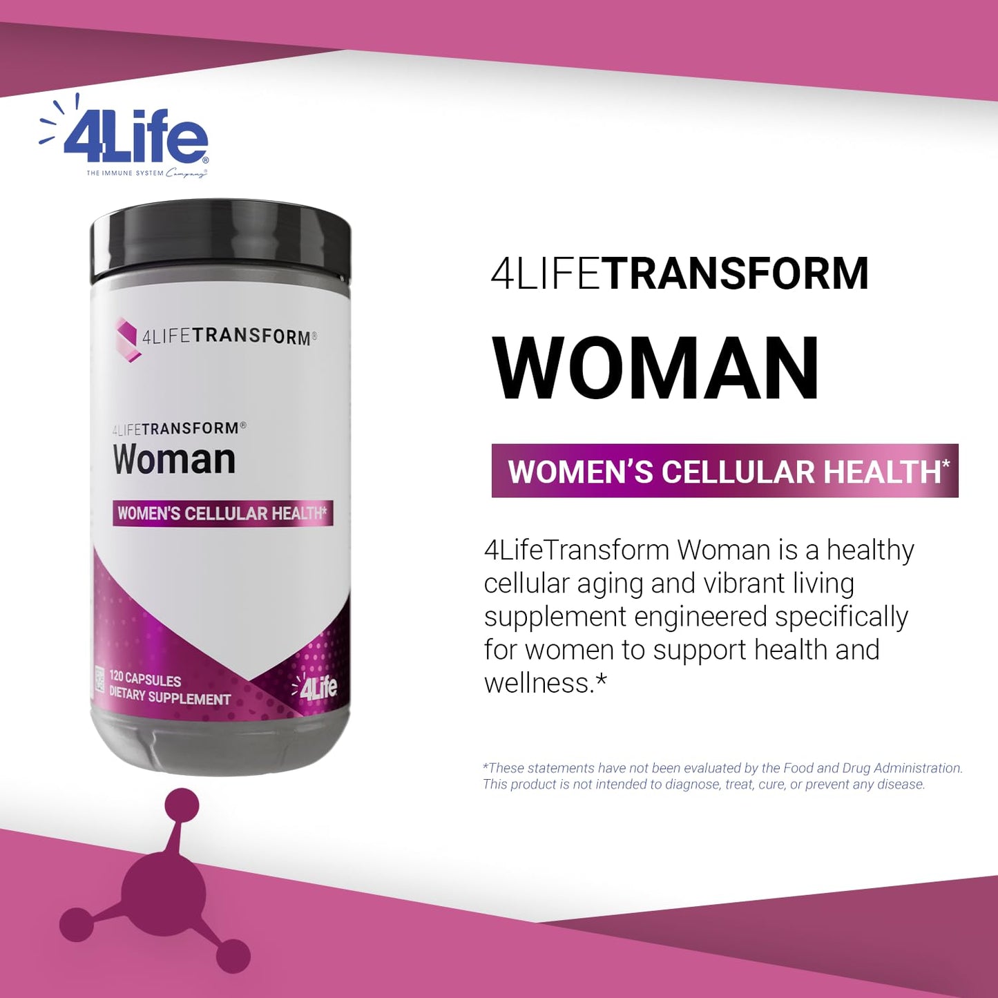 4Life Transform Woman - Velvet Bean & Evening Primrose Capsules for Healthy Skin & Well-Being - 120 Capsules