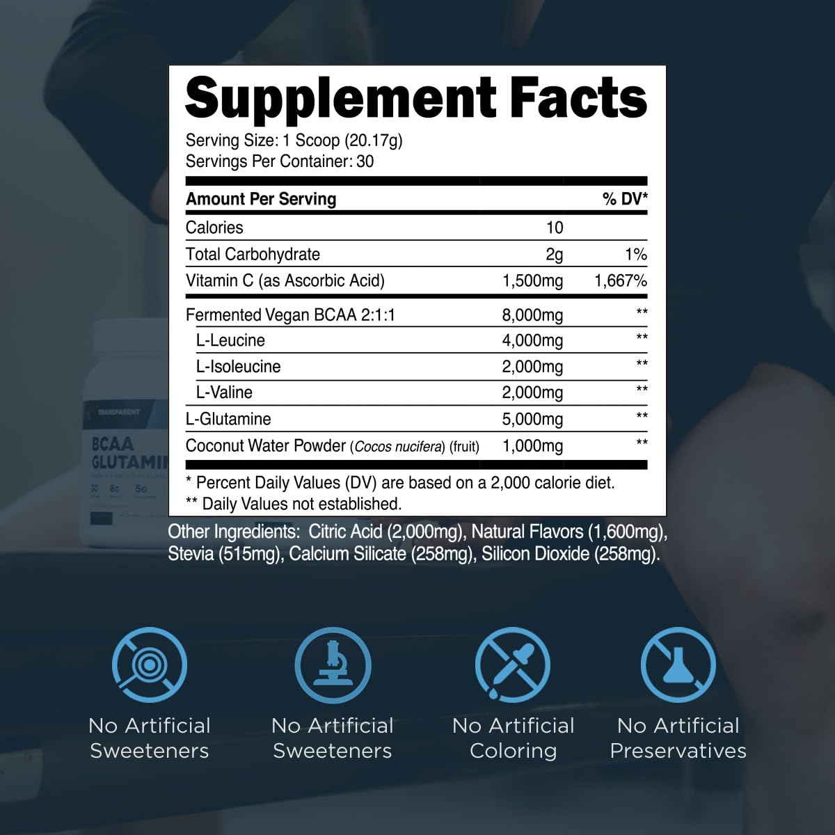 Transparent Labs BCAA Glutamine - 8,000 mg BCAAs + 5,000 mg L-Glutamine for Post-Workout Recovery, Endurance & Muscle Support - 30 Servings, Strawberry Lemonade