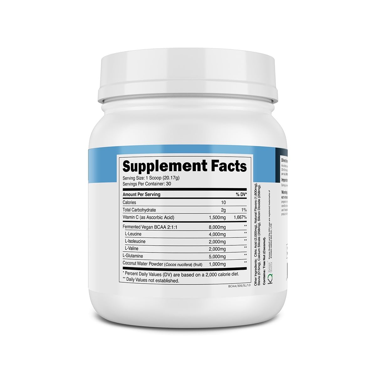 Transparent Labs BCAA Glutamine - 8,000 mg BCAAs + 5,000 mg L-Glutamine for Post-Workout Recovery, Endurance & Muscle Support - 30 Servings, Strawberry Lemonade