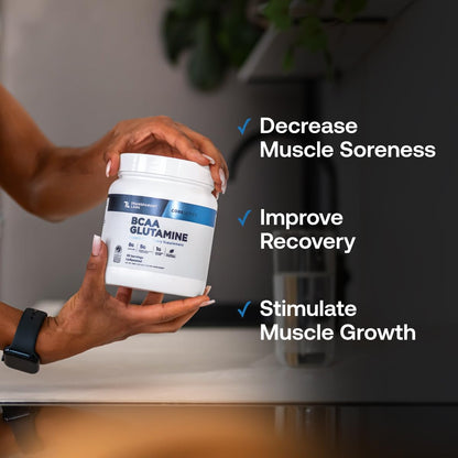 Transparent Labs BCAA Glutamine — 8000 Mg BCAA Powder with L Glutamine, Tropical Punch, 30 Servings