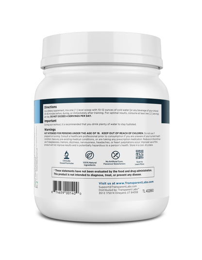 Transparent Labs BCAA Glutamine — 8000 Mg BCAA Powder with L Glutamine, Tropical Punch, 30 Servings