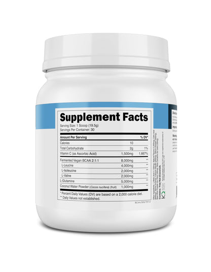 Transparent Labs BCAA Glutamine — 8000 Mg BCAA Powder with L Glutamine, Tropical Punch, 30 Servings