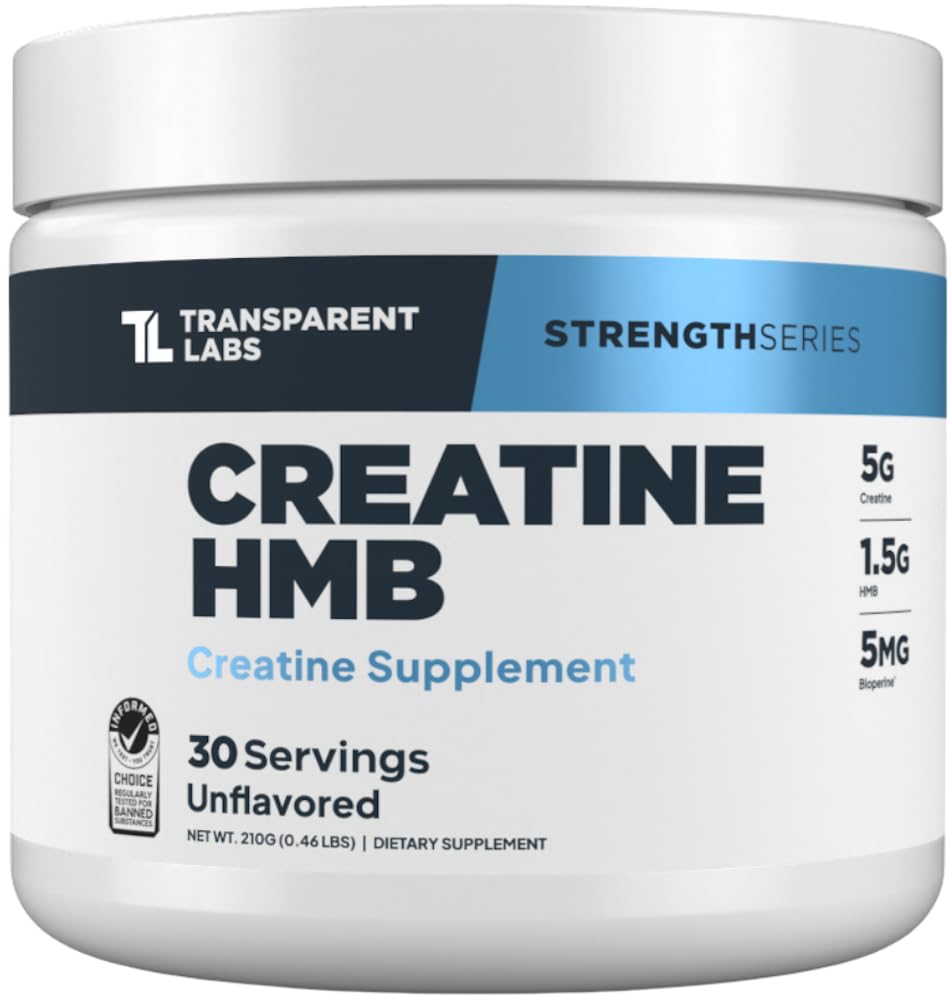 Transparent Labs Creatine HMB - Creatine Monohydrate with HMB | 30 Servings, Unflavored