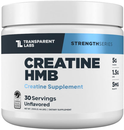 Transparent Labs Creatine HMB - Creatine Monohydrate with HMB | 30 Servings, Unflavored