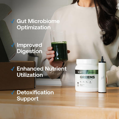 Transparent Labs Prebiotic Greens - Peach Mango, 30 Servings | Organic Spirulina, Chloerra, Acacia & Green Banana