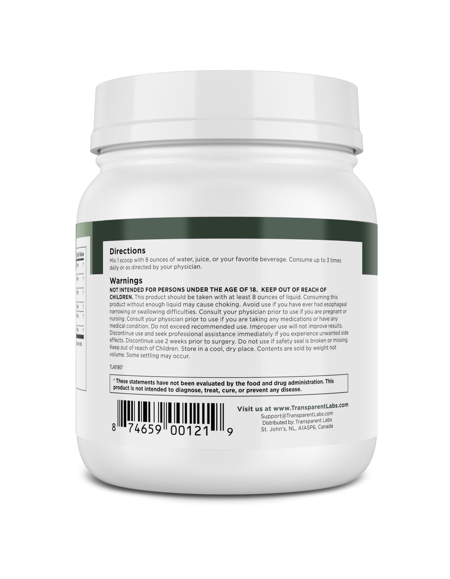 Transparent Labs Prebiotic Greens - Peach Mango, 30 Servings | Organic Spirulina, Chloerra, Acacia & Green Banana
