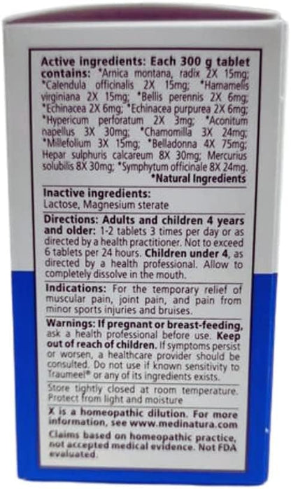 Traumeel Arnica 13 Natural Actives — 100 Tablets (2 Pack) Pain Relief