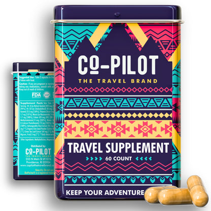 Co-Pilot Travel Vitamin: Jet Lag, Immunity, Digestion & Calm | Vegan, 60 Count