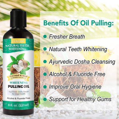 Coconut Oil Pulling for Teeth - 2 Pack | Natural Mint Mouthwash (16 oz)