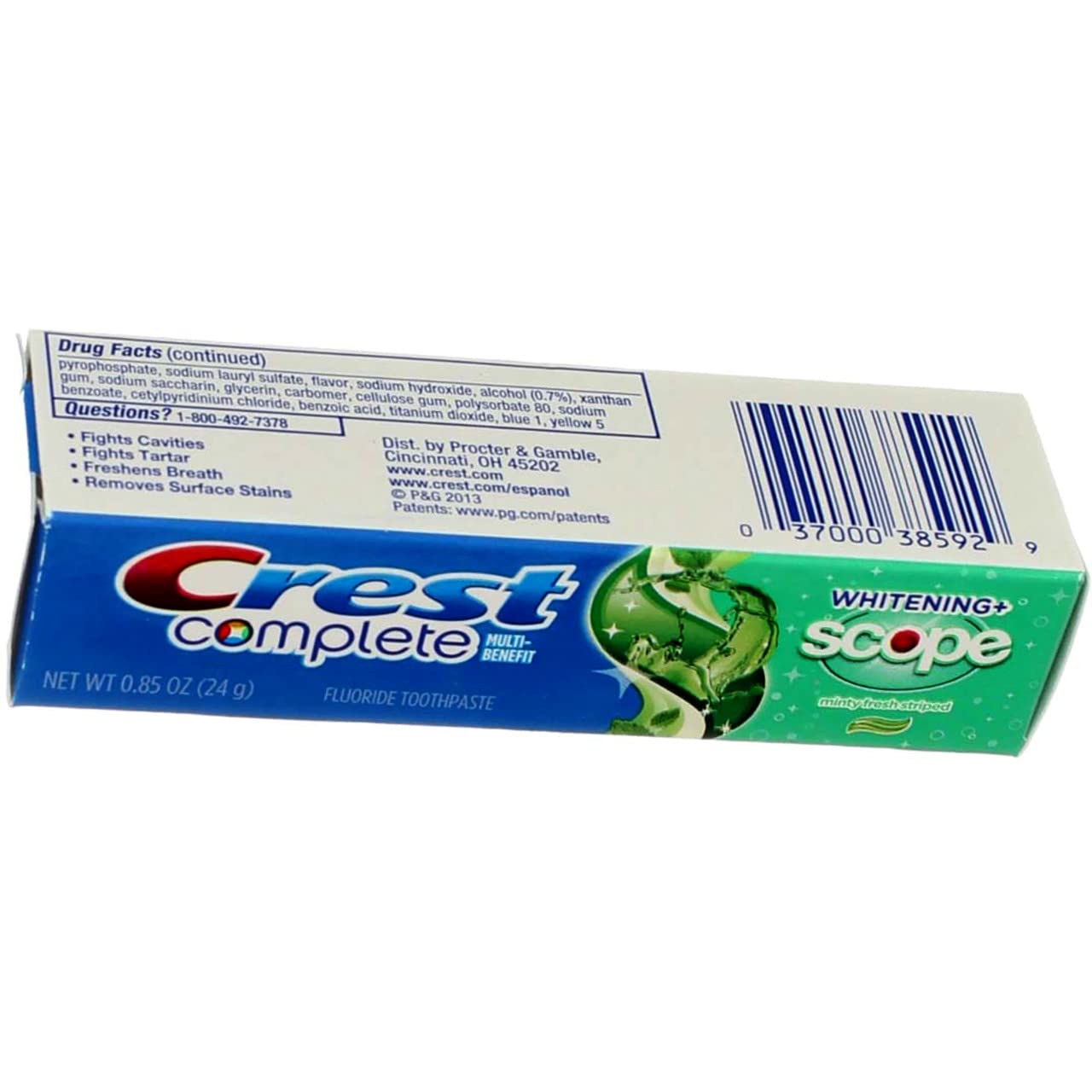 Crest Complete Whitening Plus Scope Toothpaste – TSA 0.85 oz (12 Pack)
