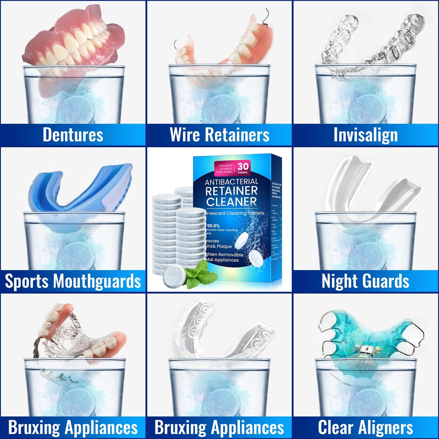 Retainer Cleaner Tablets for Invisalign - 120 Sulphate-Free Kit